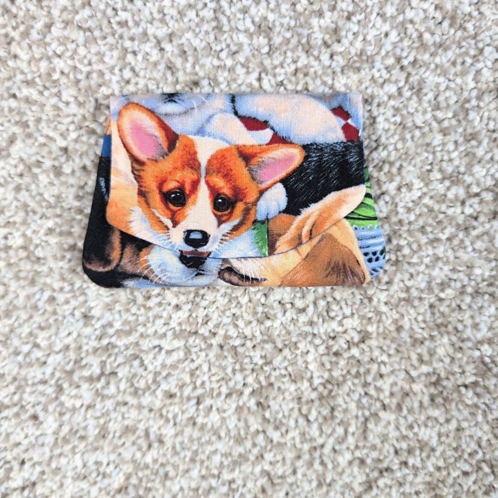 Puppy Dog/Blue Wallet Credit‎ Card Holder Pocket Wallet Dog Lover Cute Gift